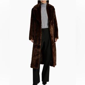 Mink Stripe Faux-Fur Coat
